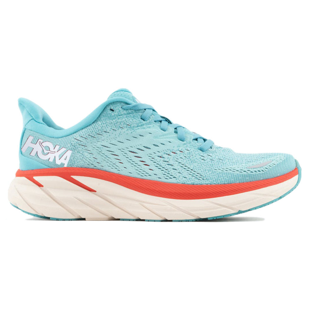 Hoka One One Clifton 8 Textile Womens Trainers#color_aquarelle eggshell blue