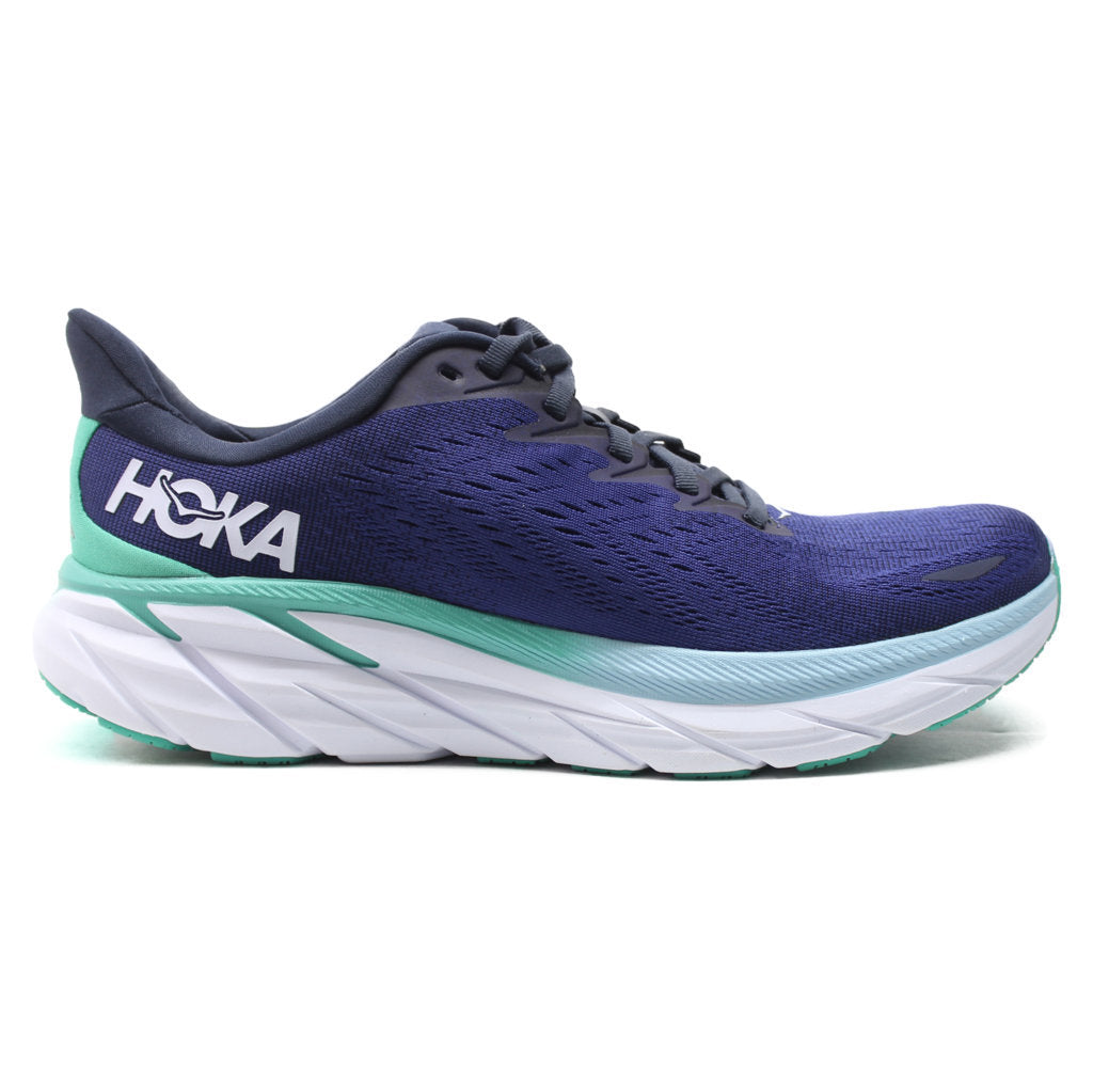 Hoka One One Clifton 8 Textile Womens Trainers#color_outer space bellwether blue