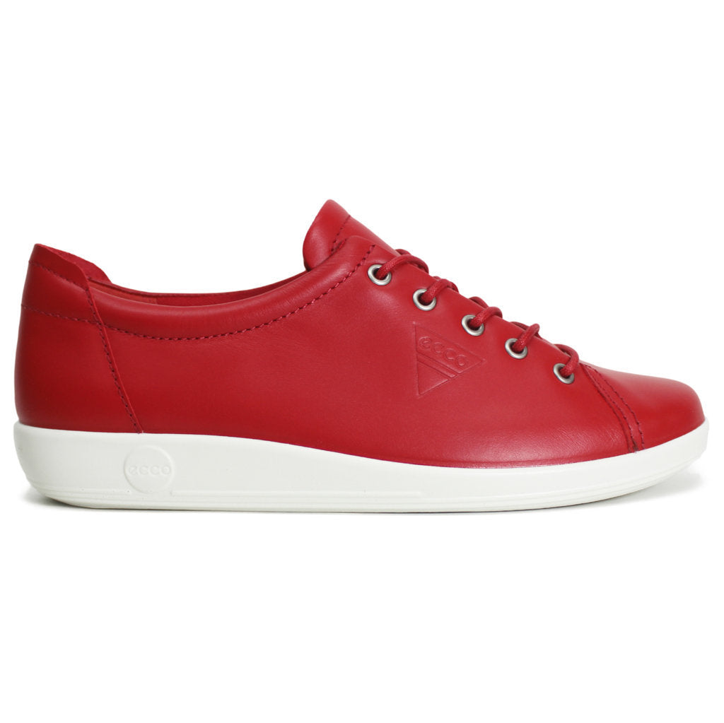 Ecco Soft 2.0 206503 Leather Womens Trainers#color_chili red