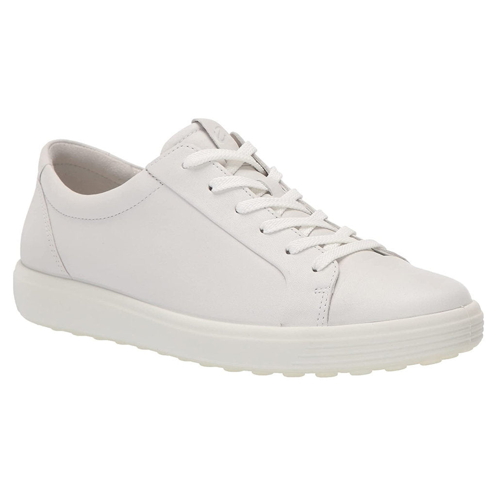 Ecco Soft 7 470303 Leather Womens Trainers#color_white