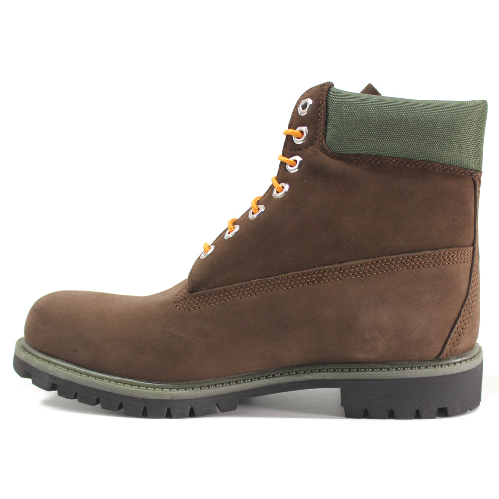 Timberland Premium 6 Inch Nubuck Mens Boots#color_dark brown orange