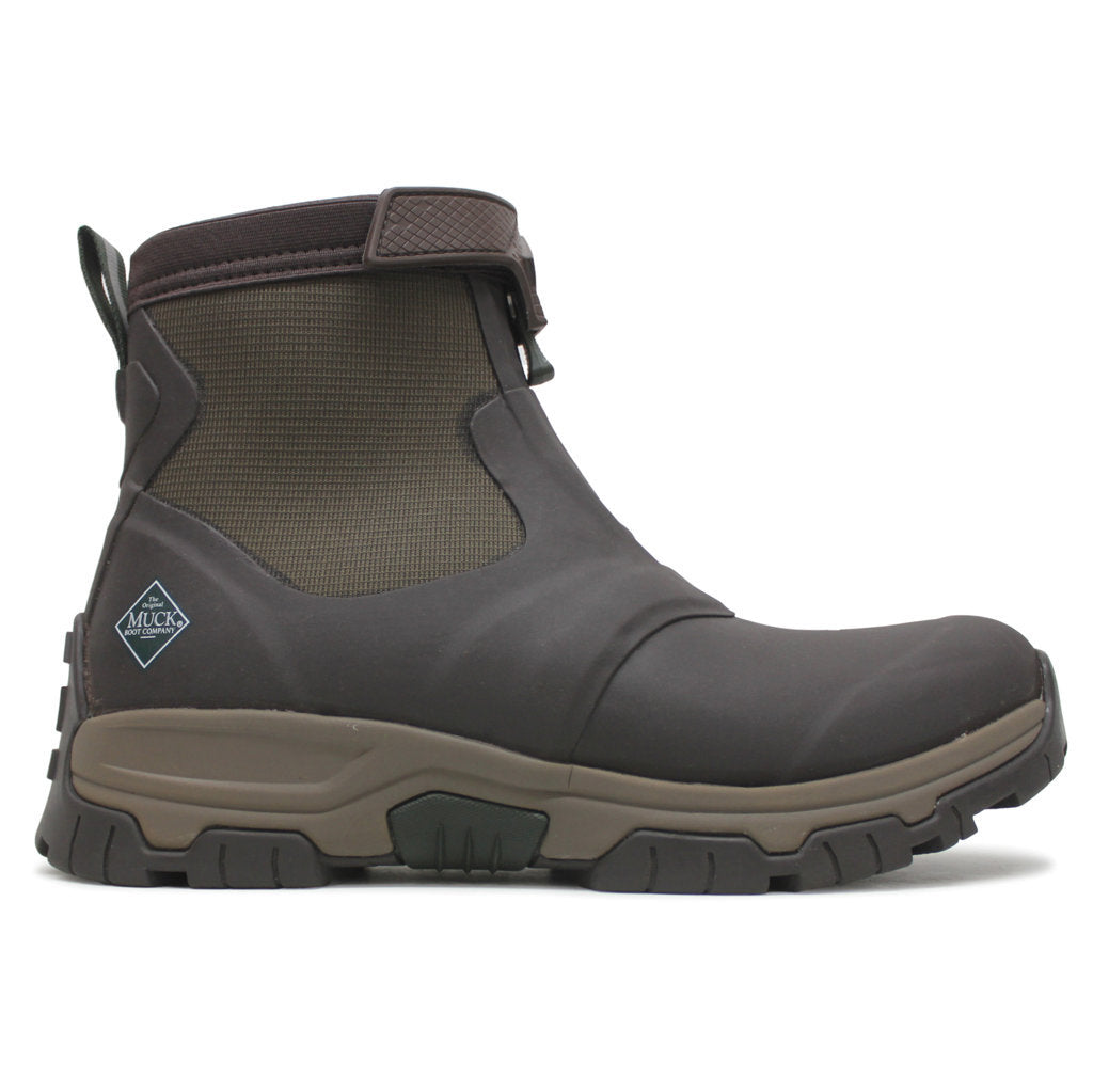 Muck Apex Mid Zip Rubber Synthetic Mens Boots#color_dark brown