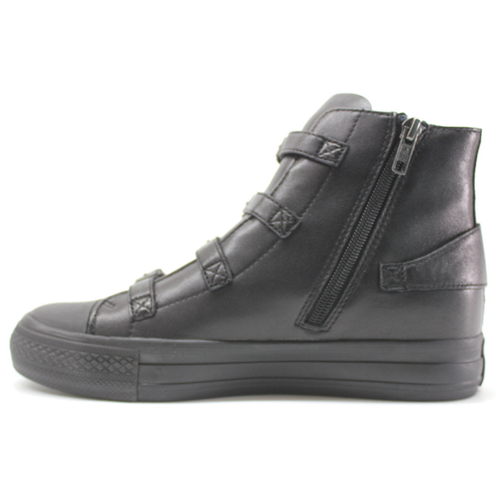 Ash Virgin Nappa Leather Women's High-Top Trainers#color_black antic gun