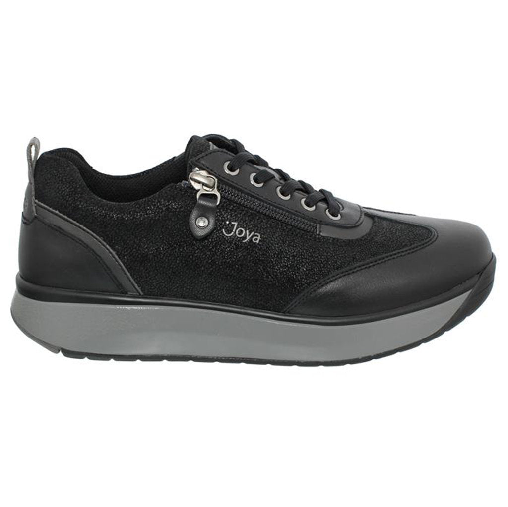 Joya Laura II Full Grain Velour Leather Women's Wide Trainers#color_black