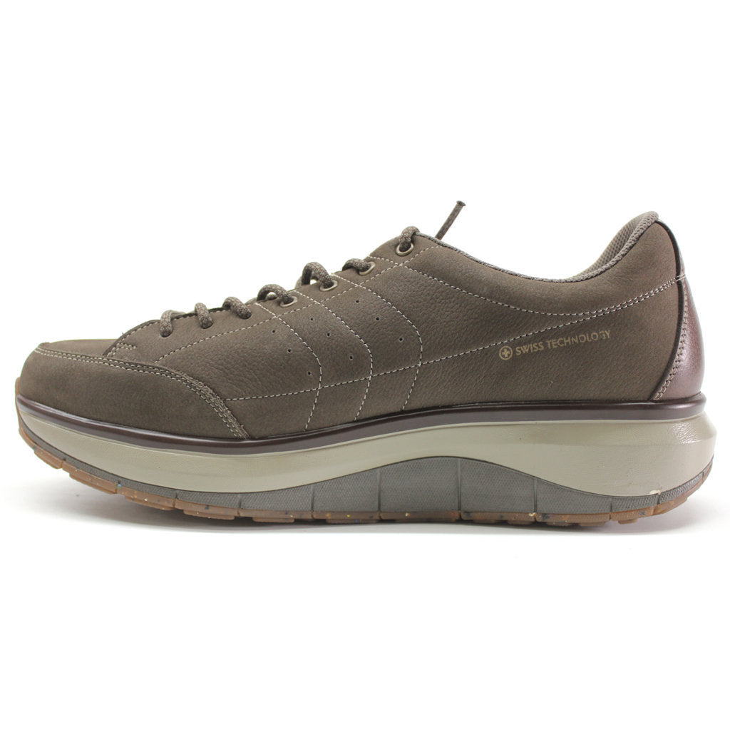 Joya Moscow Nubuck Leather Men's Extra Wide Trainers#color_brown ii