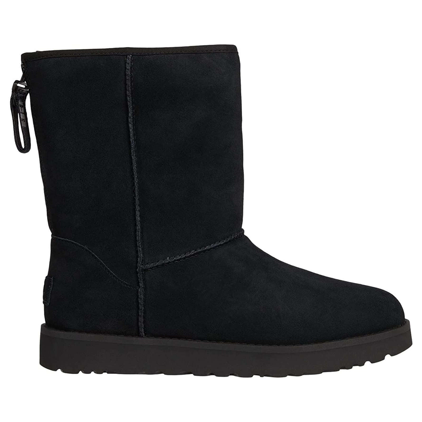 UGG Classic Mini Logo Zip Sheepskin Women's Winter Boots#color_black