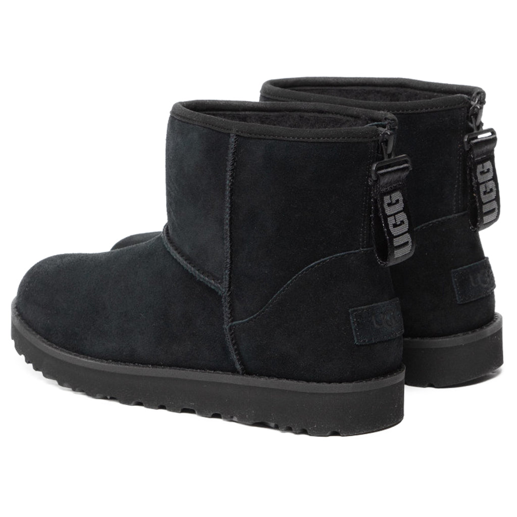 UGG Classic Mini Logo Zip Sheepskin Women's Winter Boots#color_black