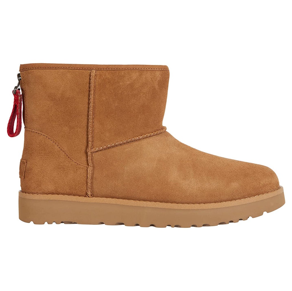 UGG Classic Mini Logo Zip Sheepskin Women's Winter Boots#color_chestnut