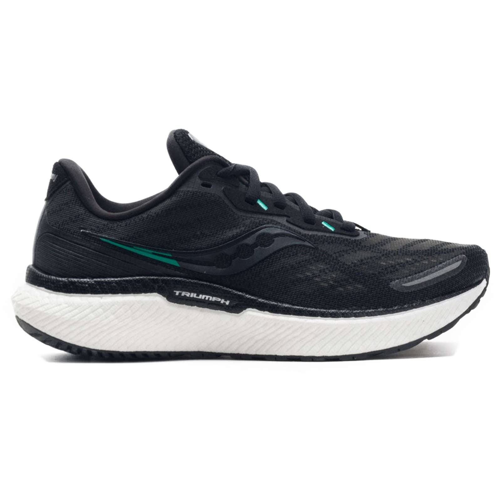 Saucony Triumph 19 Synthetic Textile Women's Running Shoes#color_black white