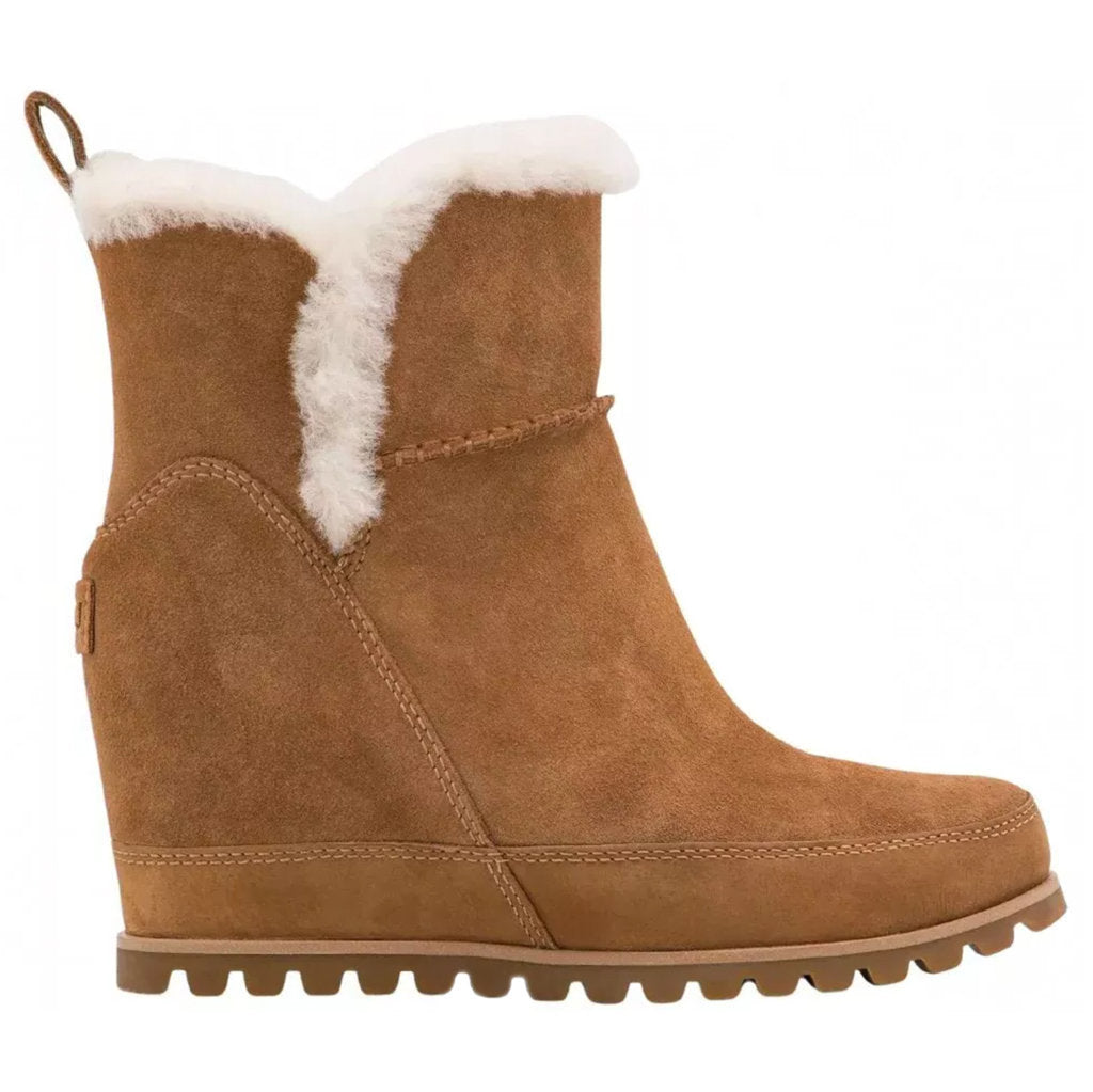 UGG Malvella Waterproof Suede Sheepskin Leather Women's Wedge Heel Boots#color_chestnut