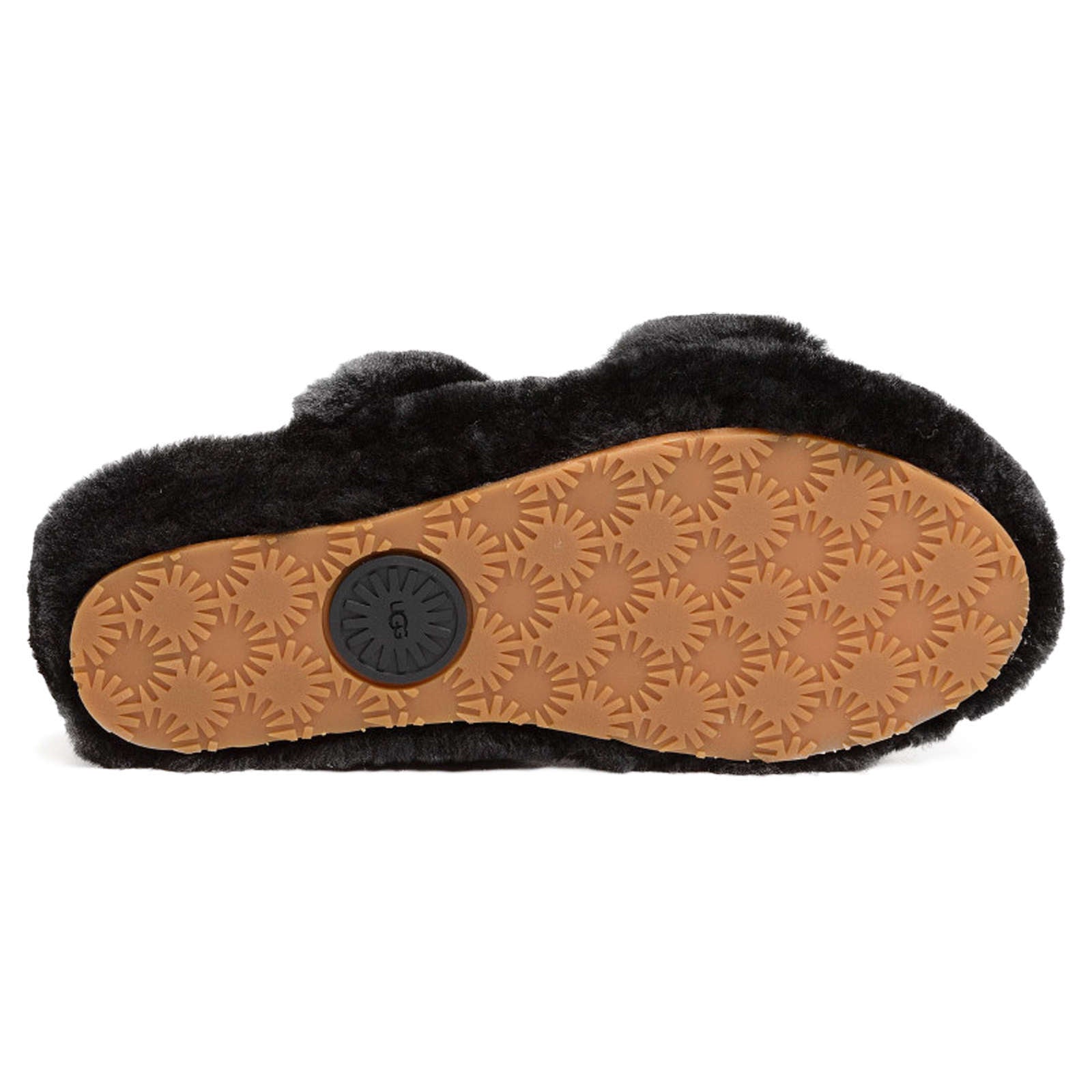 UGG Oh Yeah Fluff Sheepskin Women's Slide Sandals#color_black