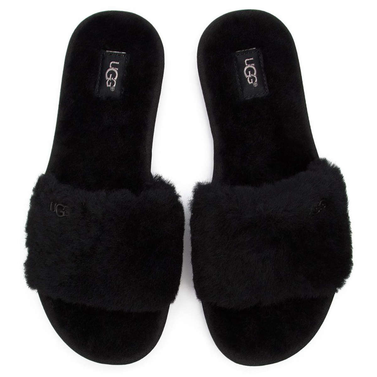 UGG Cozette Sheepskin Leather Women's Slippers#color_black