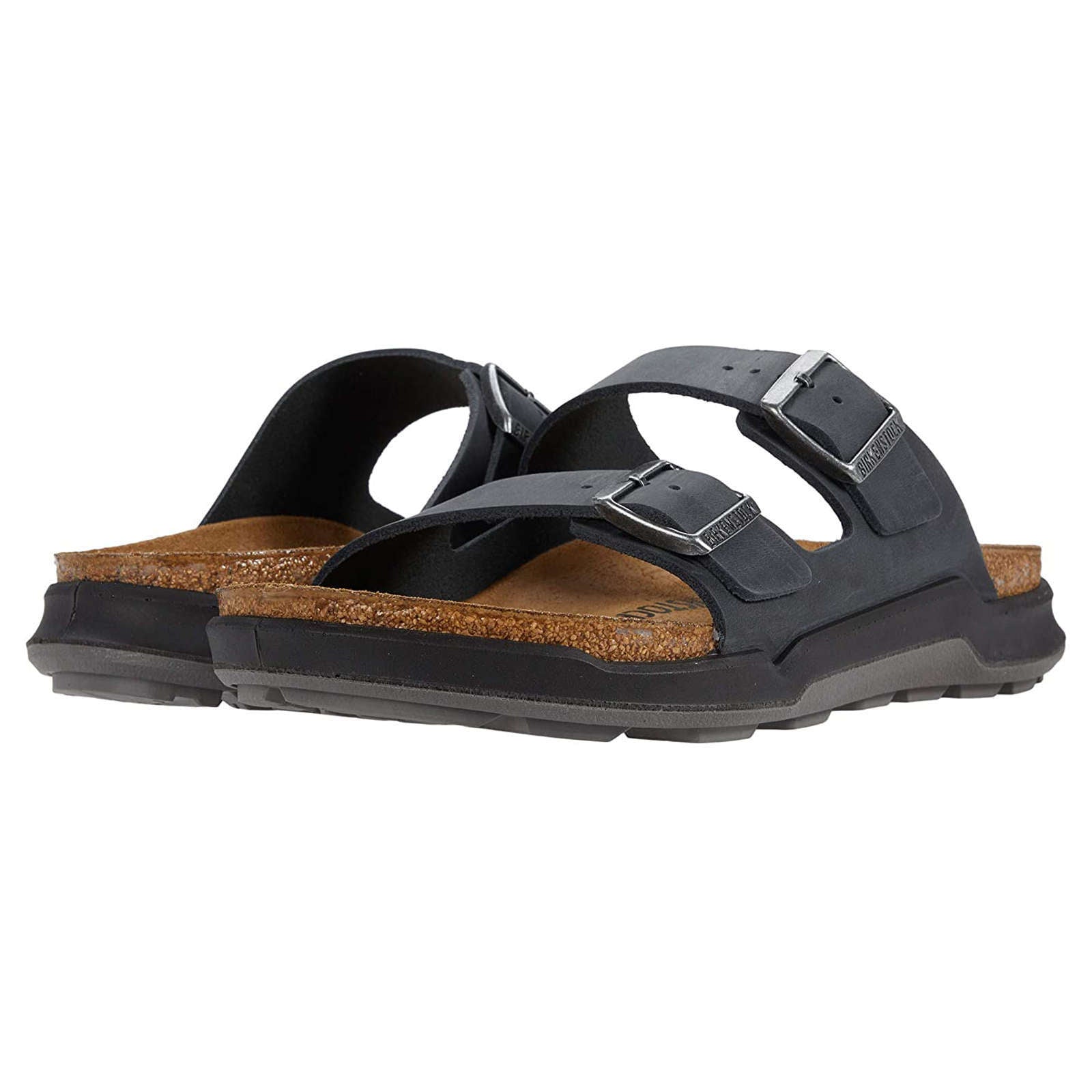 Birkenstock Arizona CT Waxy Leather Mens Sandals#color_black