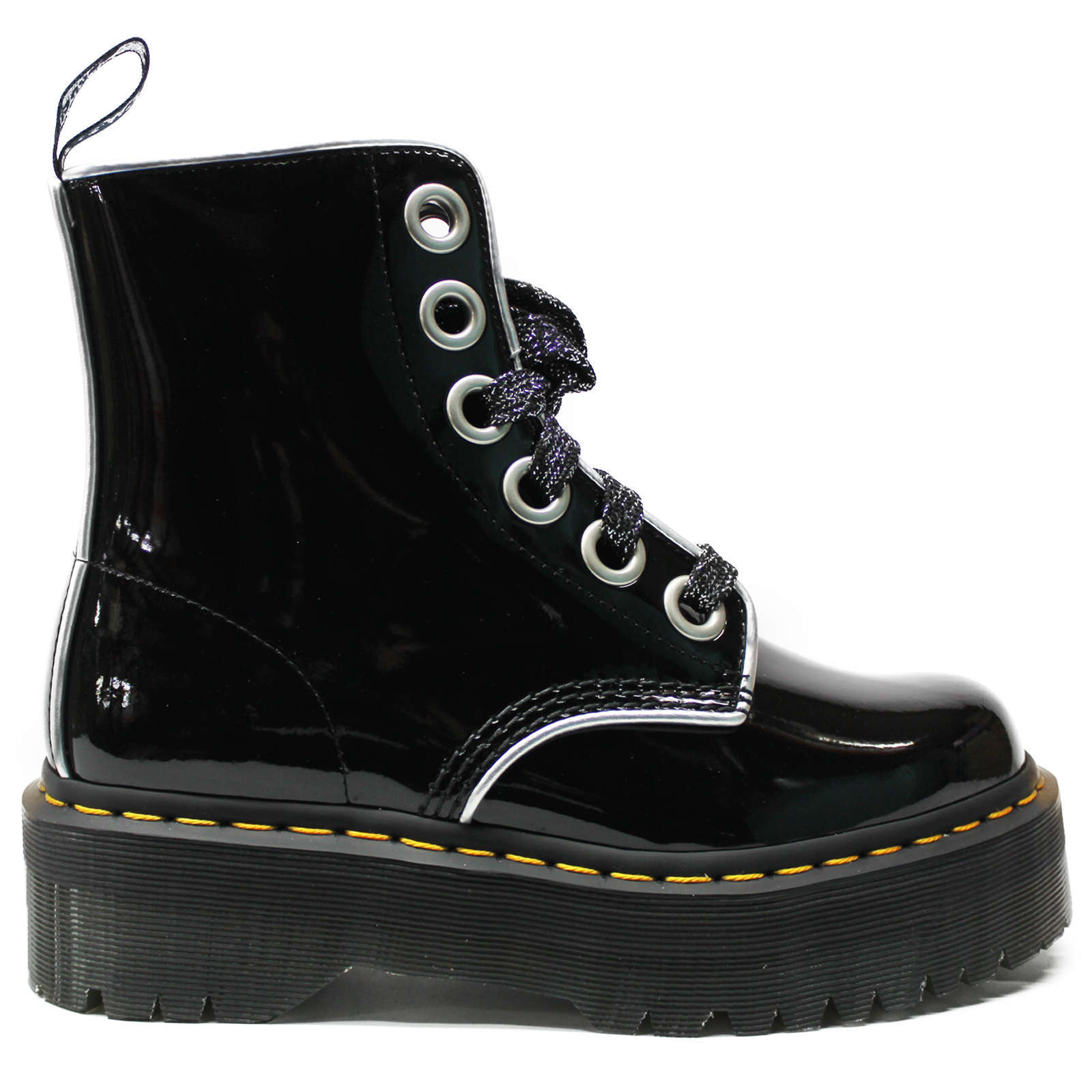 Dr. Martens Molly Patent Leather Womens Boots#color_black silver