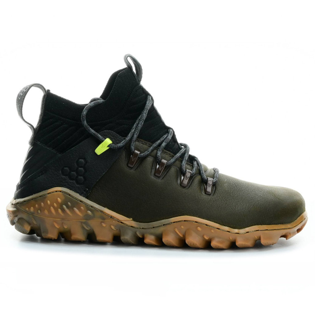 Vivobarefoot Magna Forest ESC Leather Textile Mens Trainers#color_bracken lime