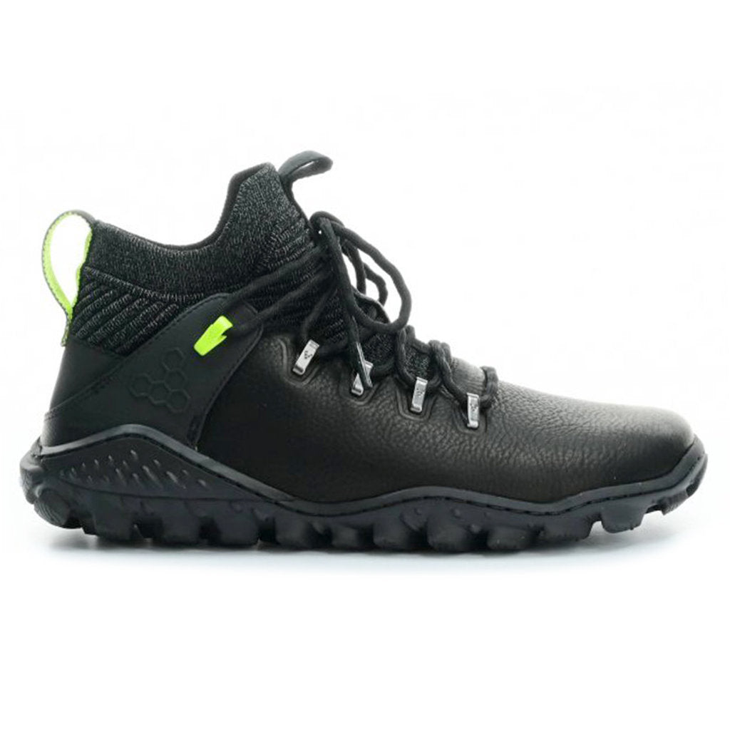 Vivobarefoot Magna Forest ESC Leather Textile Mens Trainers#color_obsidian lime