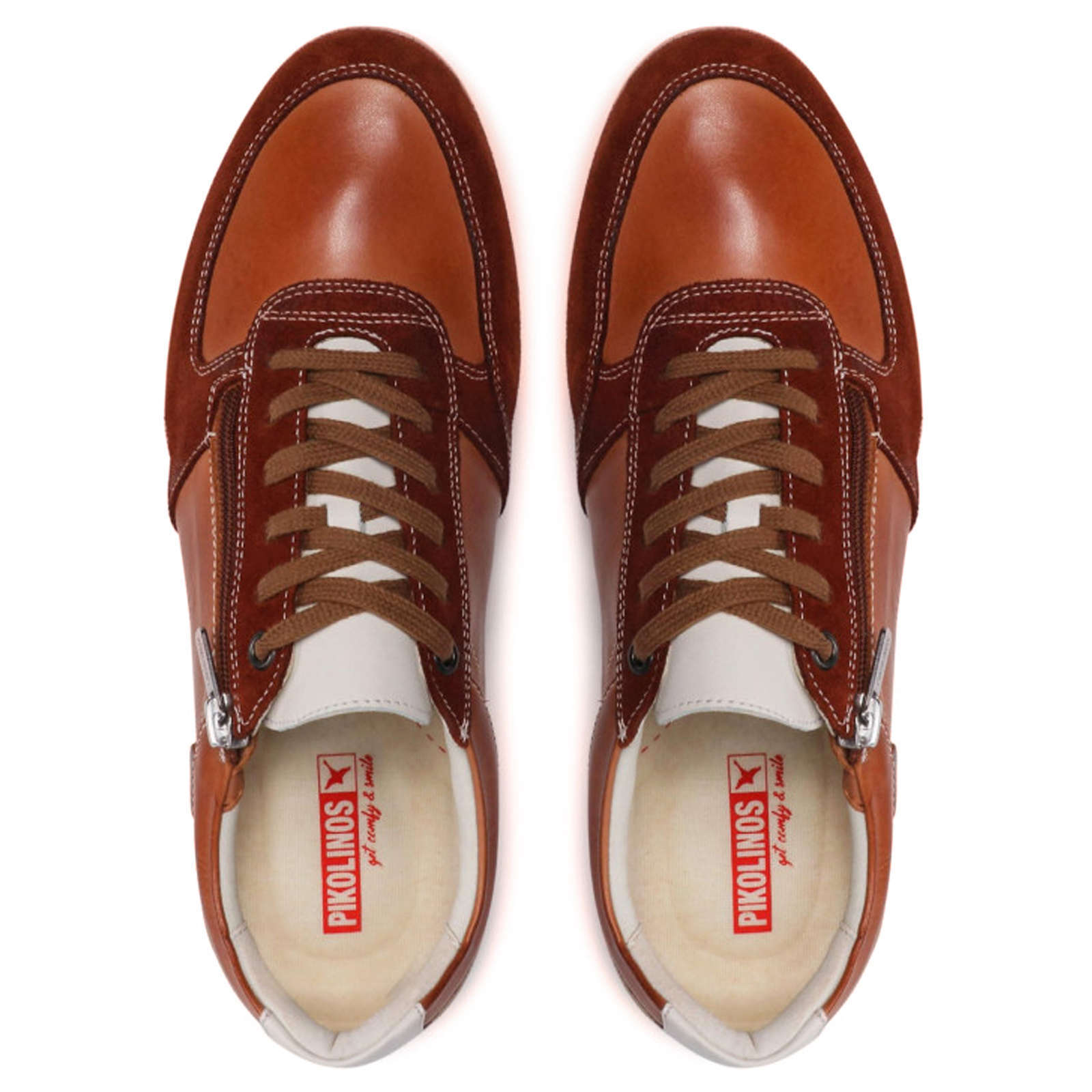 Pikolinos Alarcon M9T-6163 Leather Mens Trainers#color_brandy