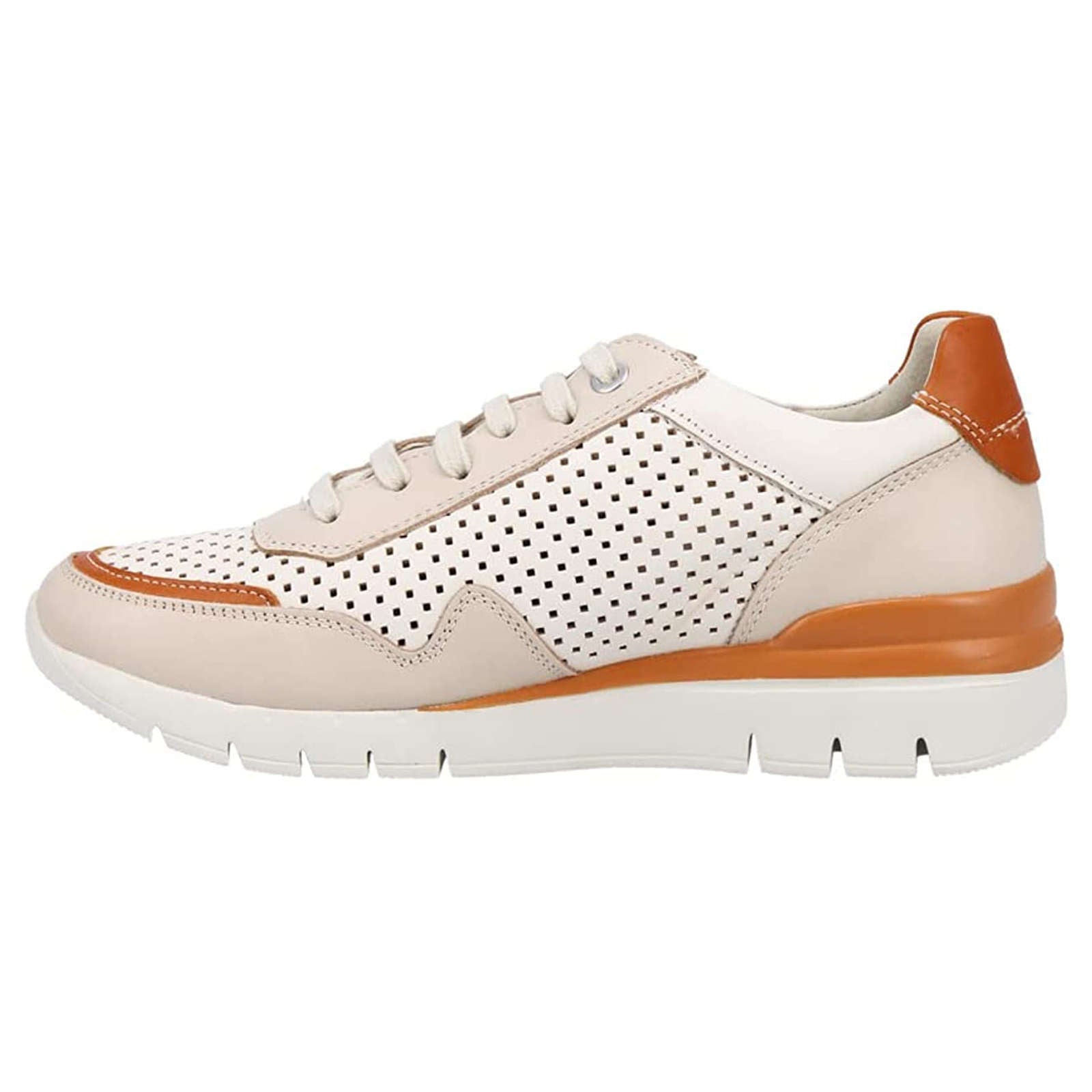 Pikolinos Cantabria W4R-6968 Leather Womens Trainers#color_marfil orange