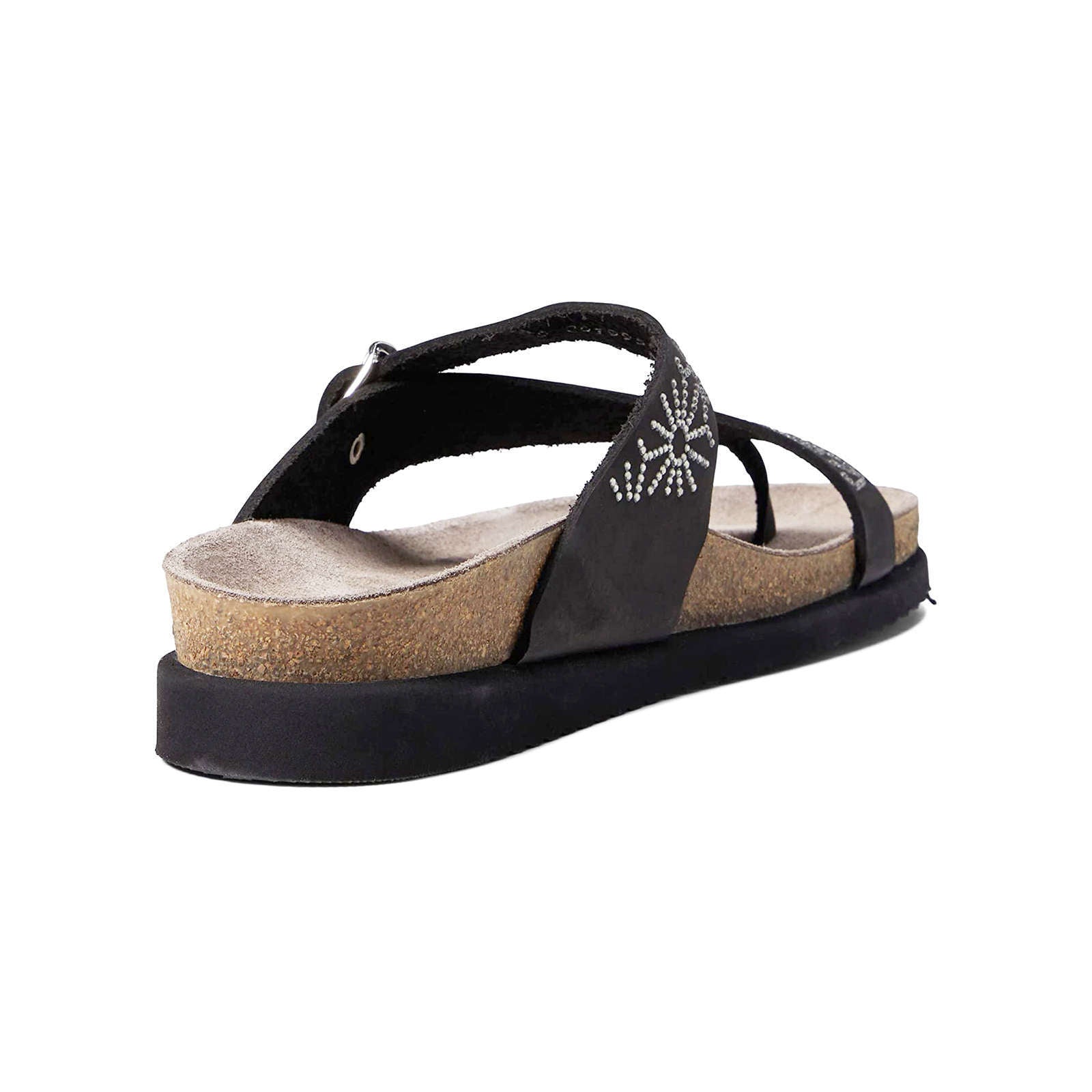 Mephisto Hella Spark Leather Nubuck Womens Sandals#color_black