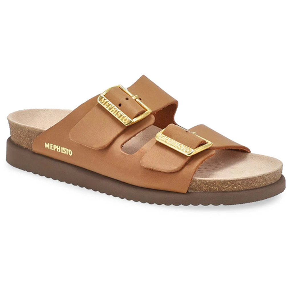 Mephisto Hester Leather Nubuck Womens Sandals#color_camel