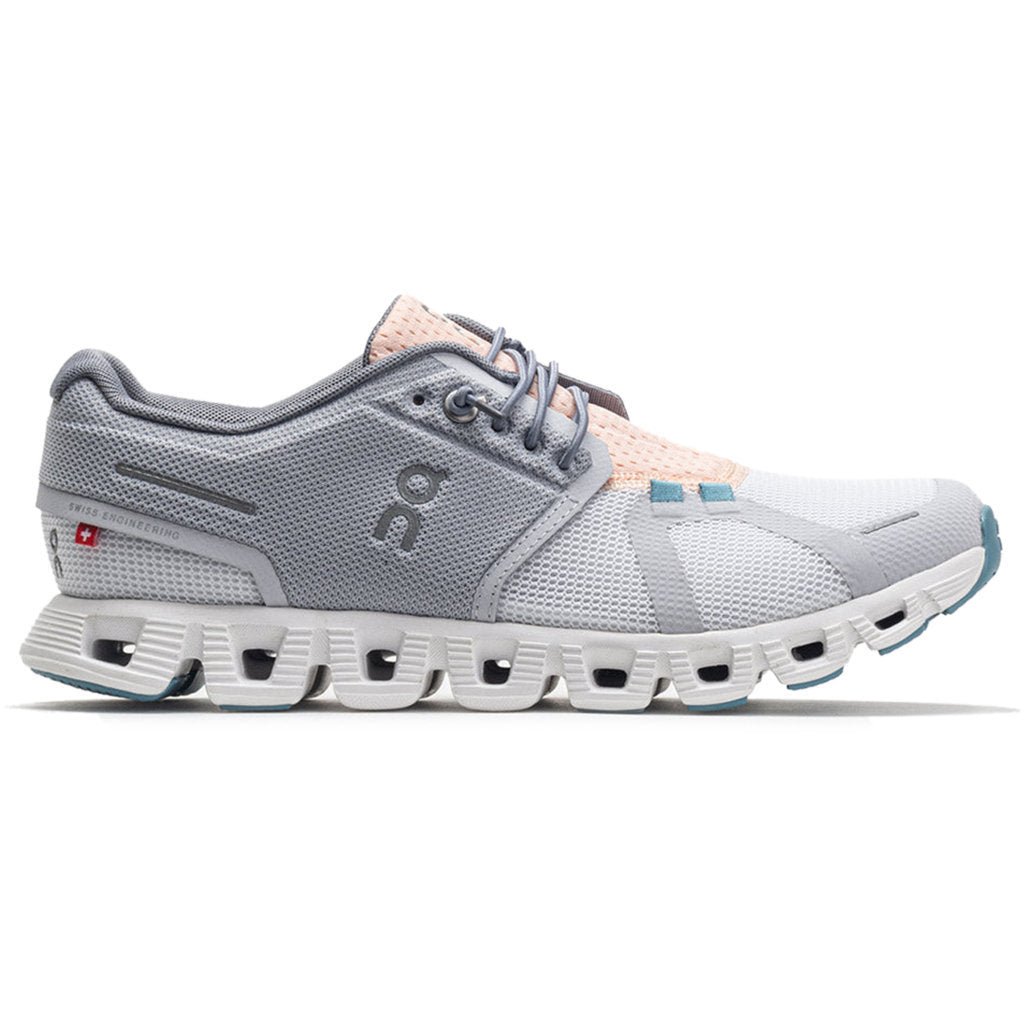 On Running Cloud 5 Push Textile Women's Low-Top Trainers#color_glacier undyed white