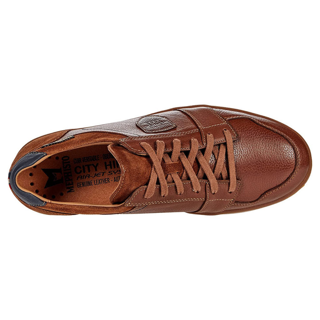 Mephisto Hugh Leather Mens Trainers#color_hazelnut