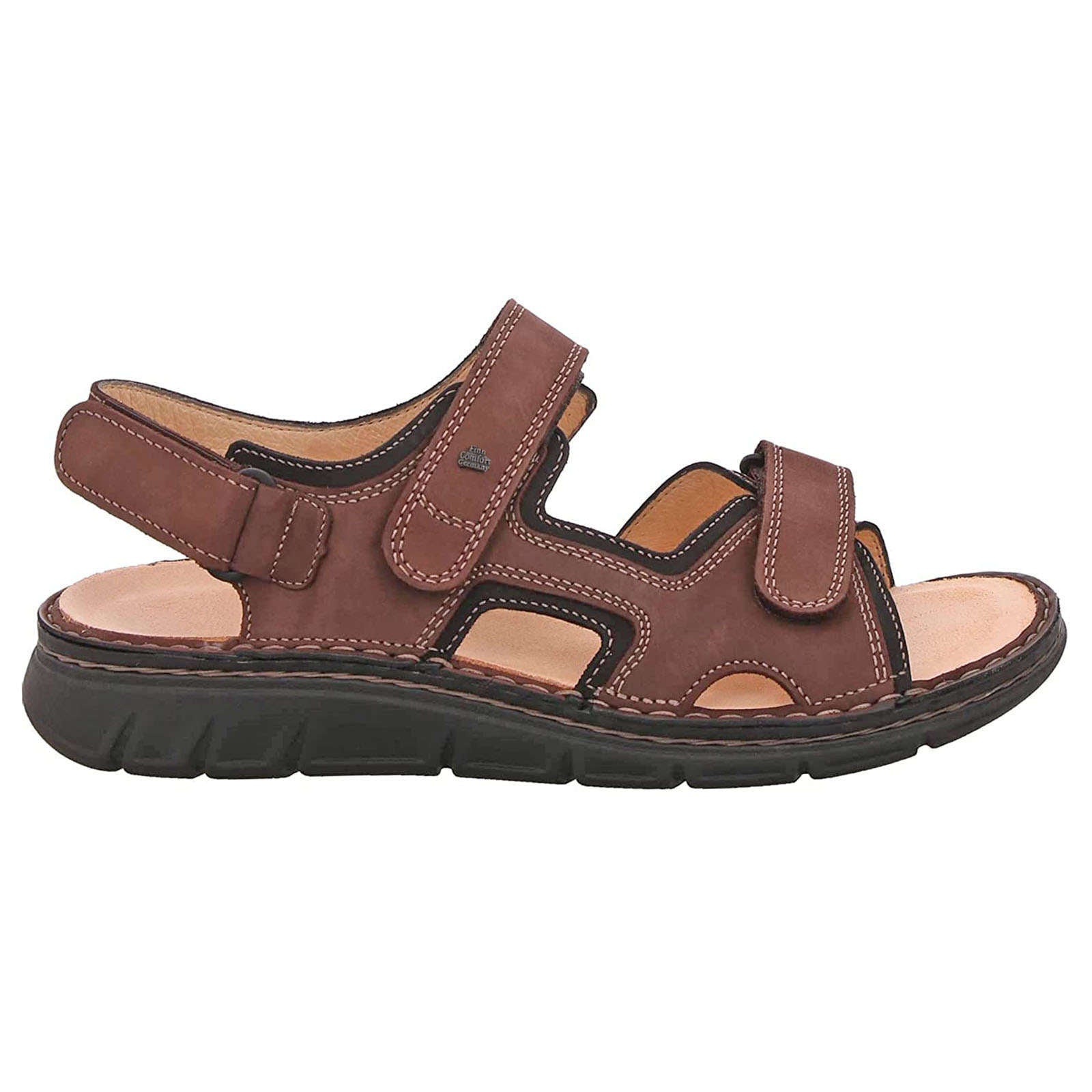 Finn Comfort Wanaka-S Nubuck Leather Unisex Sandals#color_grizzly black