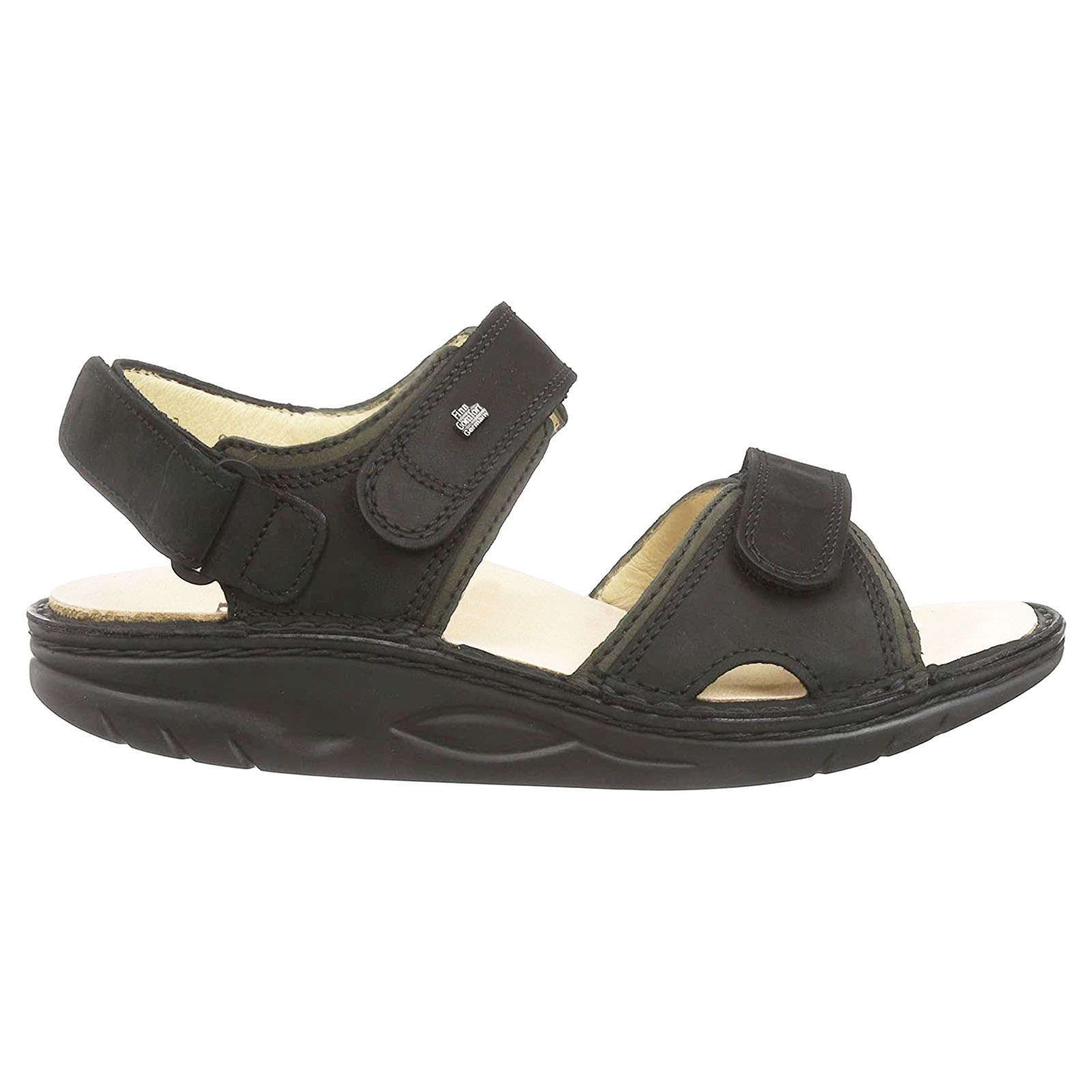 Finn Comfort Yuma Nubuck Leather Men's Casual Sandals#color_black olive