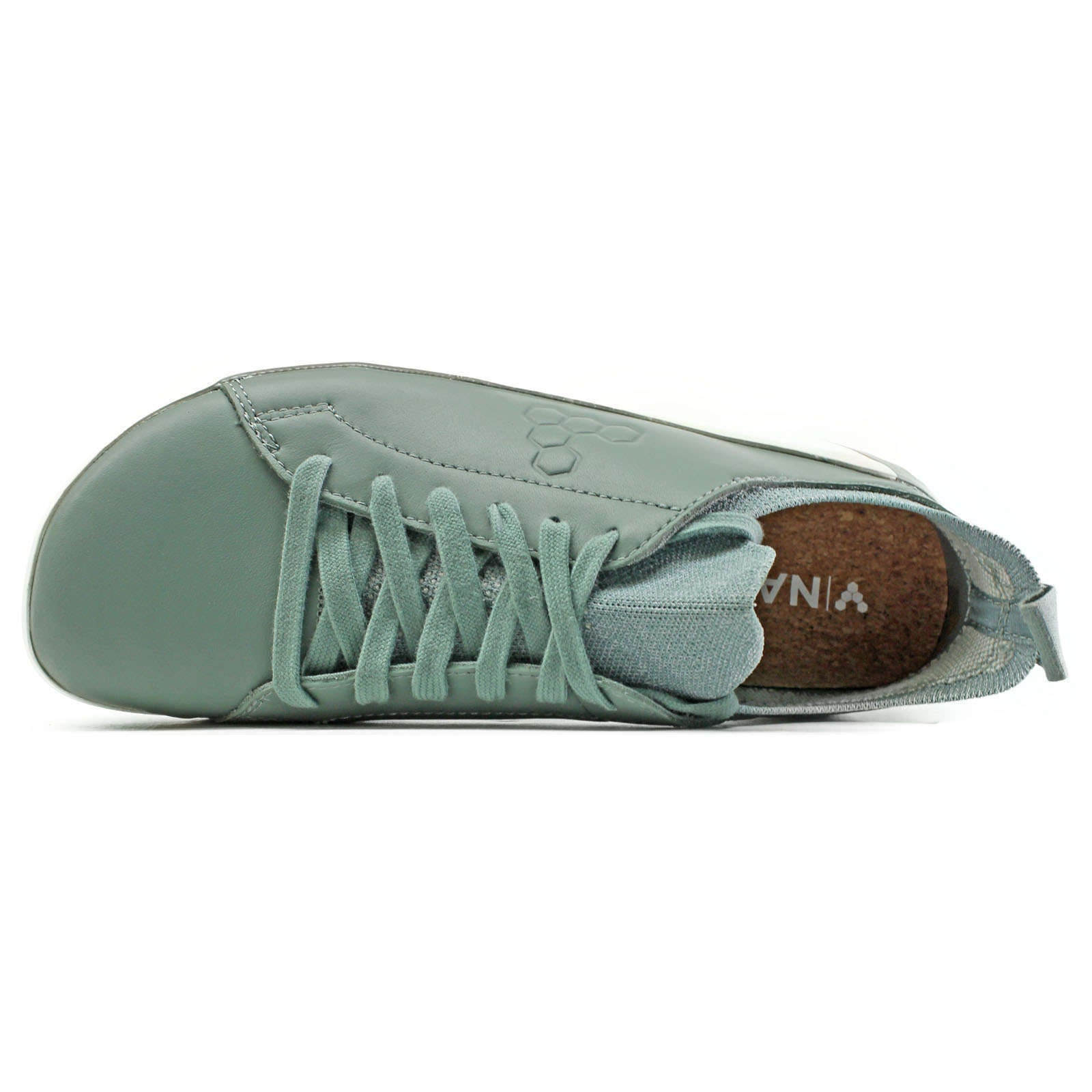 Vivobarefoot Geo Court Knit Leather Womens Trainers#color_sea green