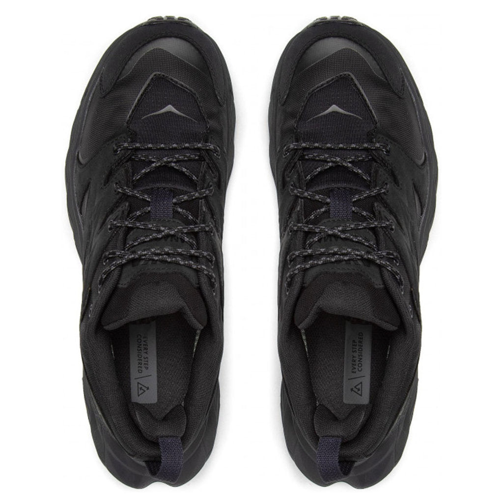 Hoka One One Anacapa Low GTX Leather Textile Mens Trainers#color_black black