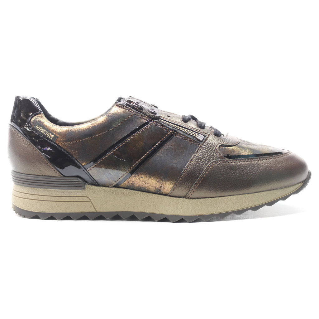 Mephisto Toscana Metallic Leather Womens Trainers#color_bronze