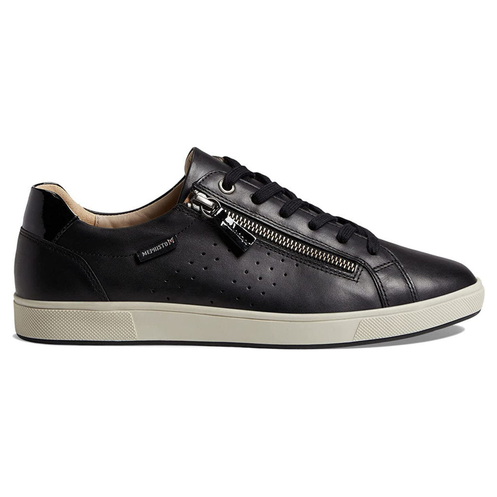 Mephisto Nikita Leather Womens Trainers#color_black