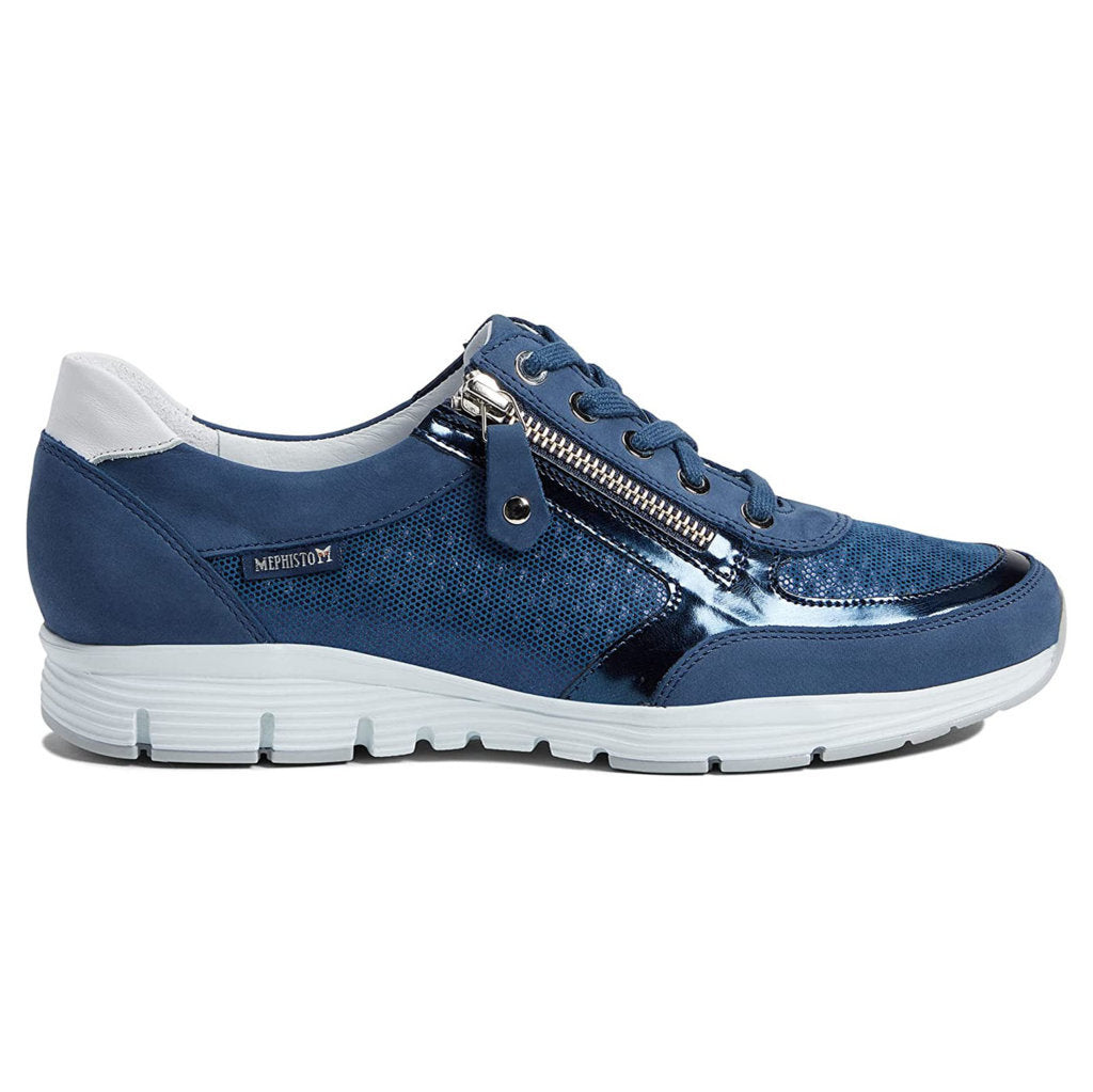 Mephisto Ylona Leather Womens Sneakers#color_navy