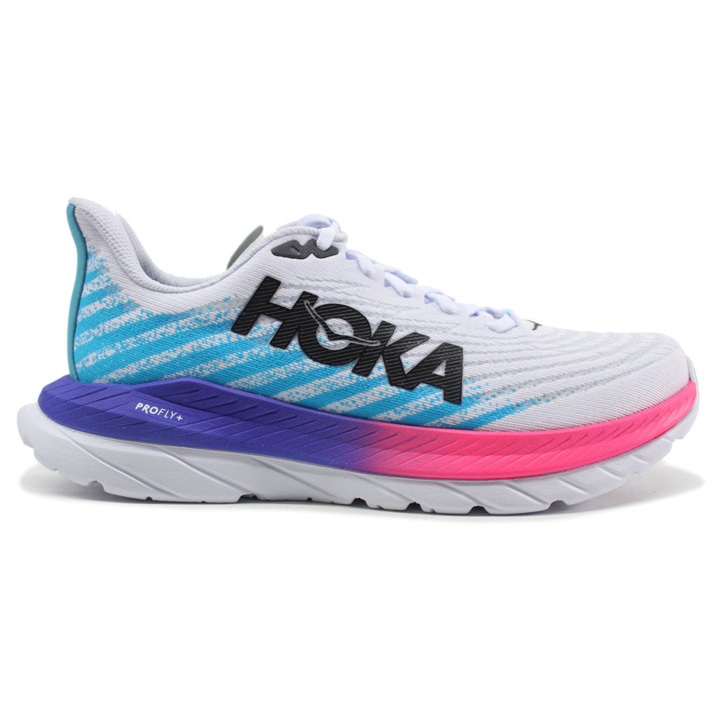 Hoka One One Mach 5 Textile Mens Trainers#color_white scuba blue