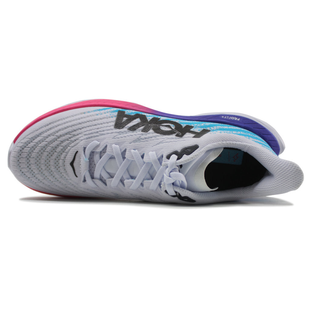 Hoka One One Mach 5 Textile Mens Trainers#color_white scuba blue