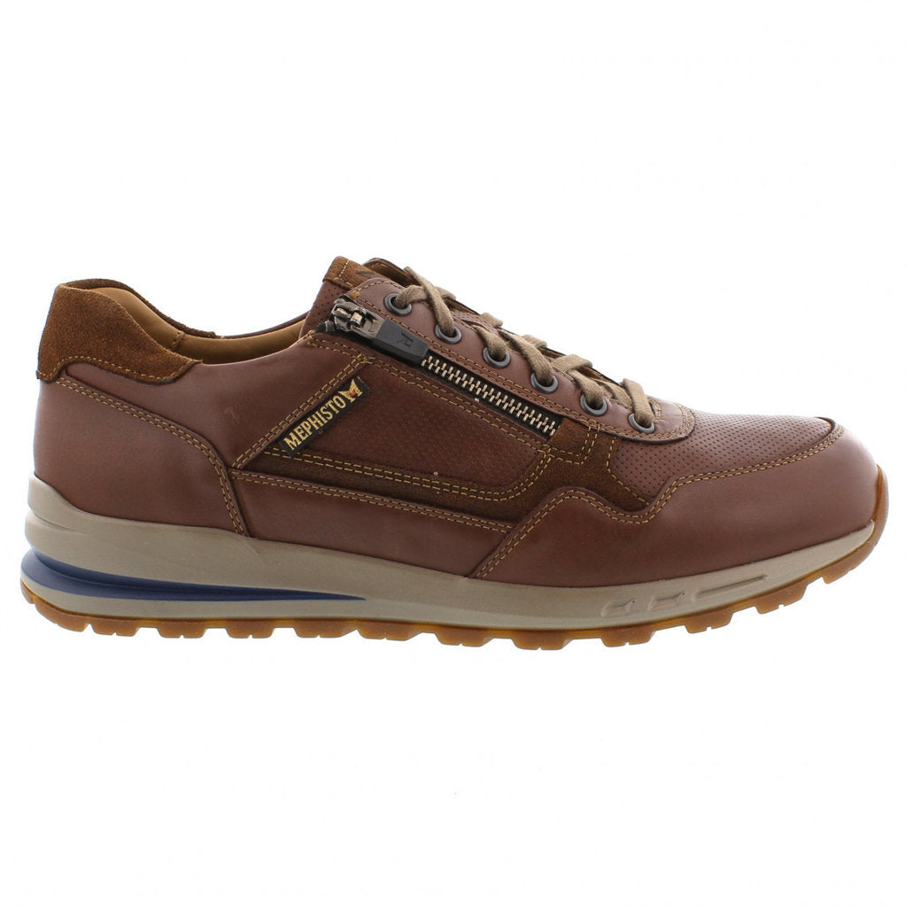 Mephisto Bradley Full Grain Leather Men's Trainers#color_chestnut