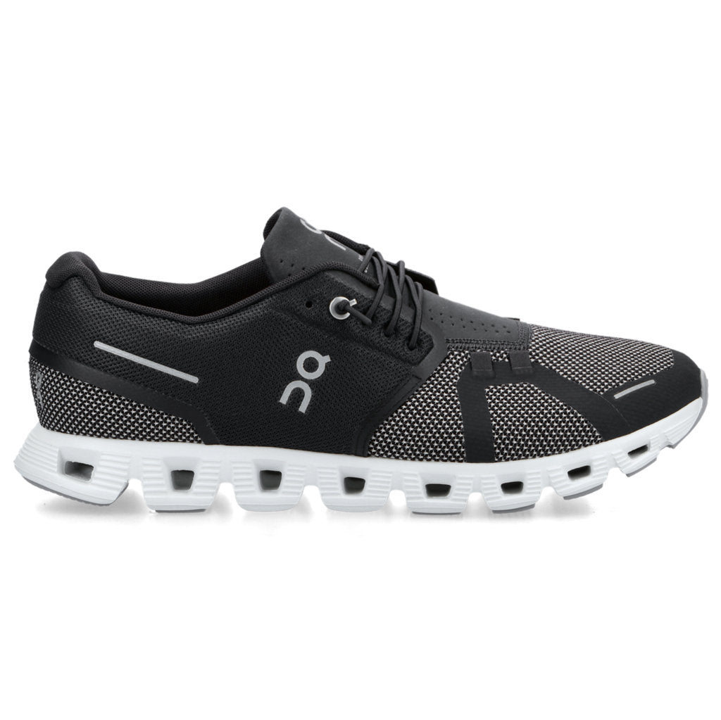 On Running Cloud 5 Combo Textile Women's Low-Top Trainers#color_black alloy