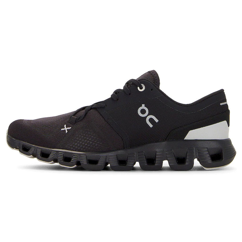 On Cloud X 3 Textile Synthetic Mens Trainers#color_black