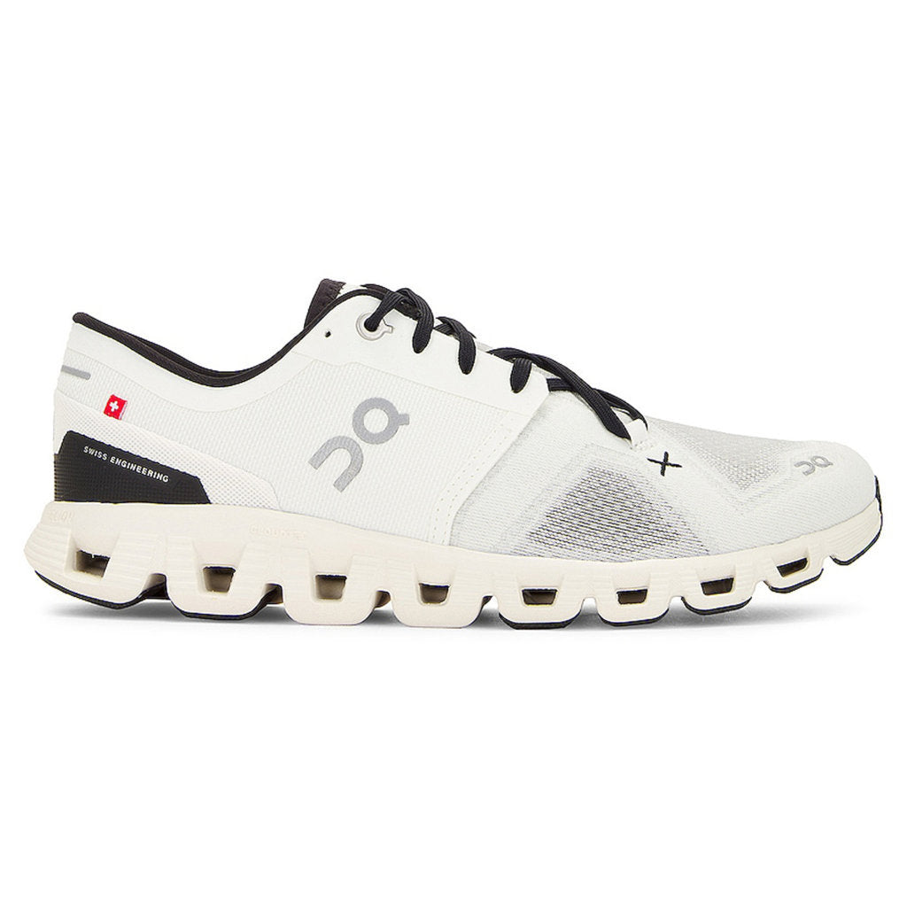 On Cloud X 3 Textile Synthetic Mens Trainers#color_ivory black