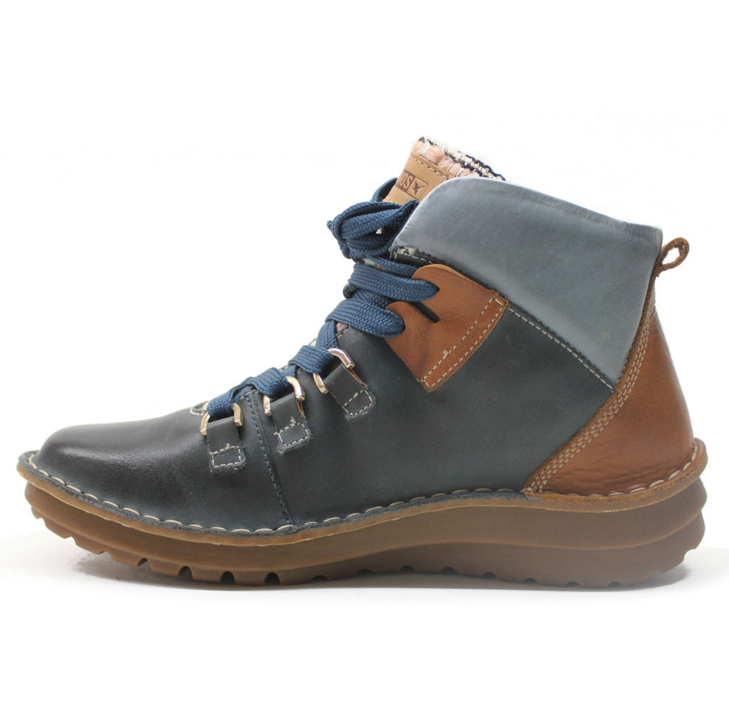 Pikolinos Cazorla W5U-8724 Leather Textile Womens Boots#color_ocean