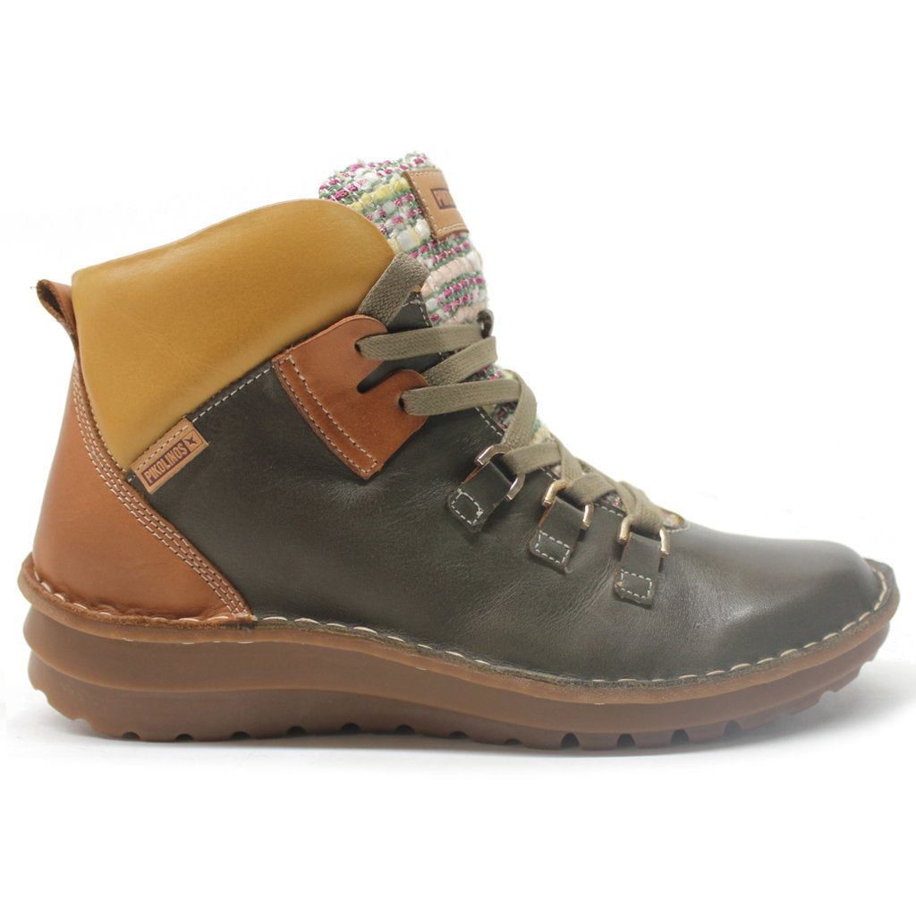 Pikolinos Cazorla W5U-8724 Leather Textile Womens Boots#color_seamoss