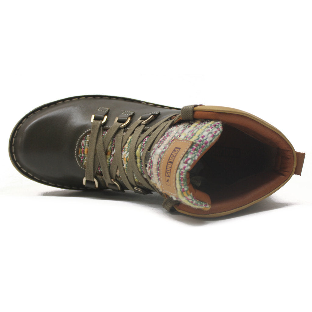 Pikolinos Cazorla W5U-8724 Leather Textile Womens Boots#color_seamoss