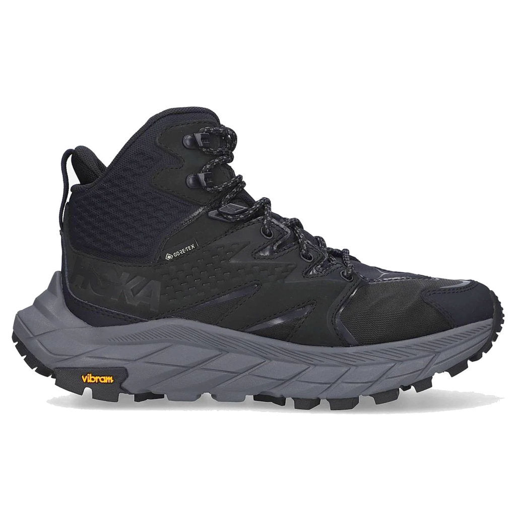 Hoka One One Anacapa Mid GTX Nubuck Leather Women's High-Top Hiking Trainers#color_black black