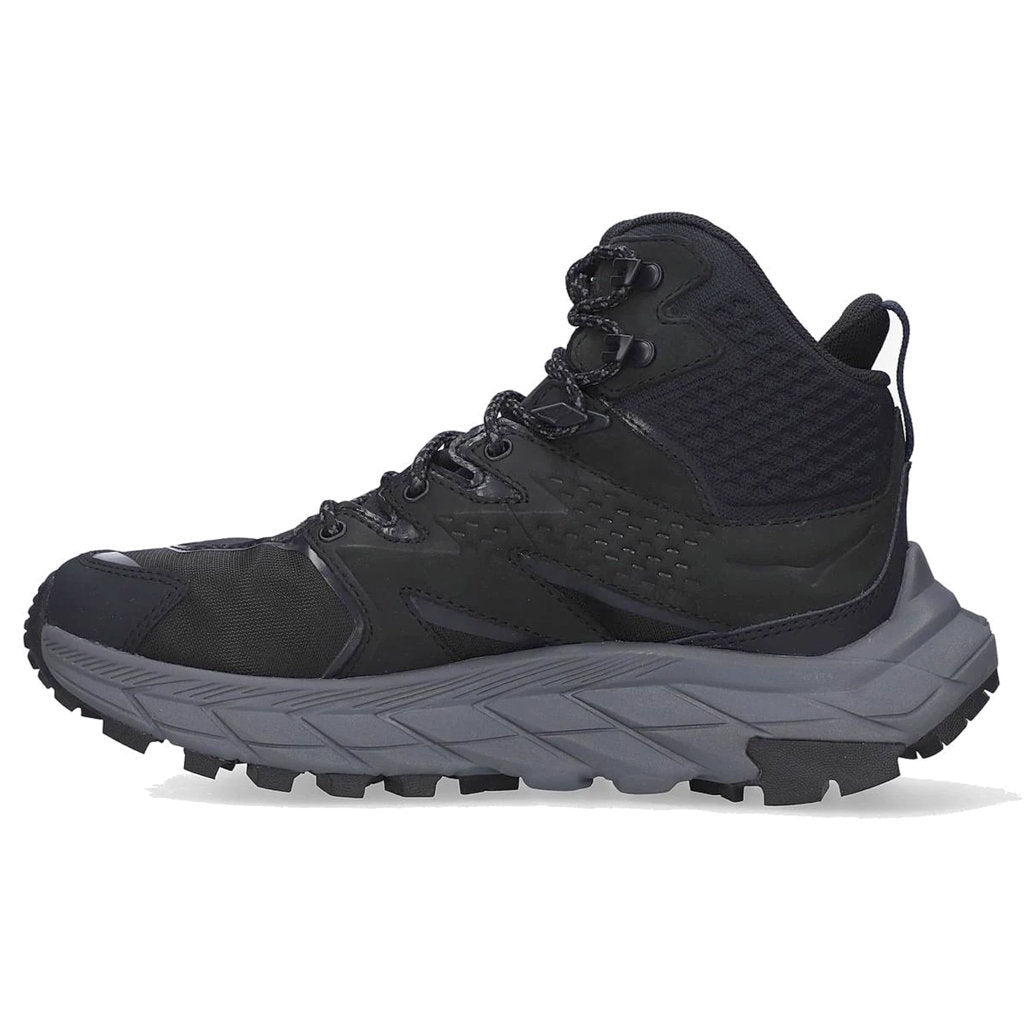 Hoka One One Anacapa Mid GTX Nubuck Leather Women's High-Top Hiking Trainers#color_black black