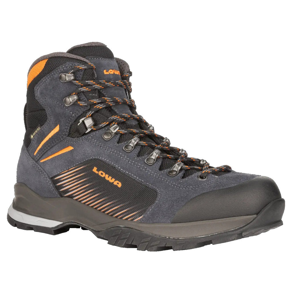 Lowa Vigo GTX Suede Leather Men's Hiking Boots#color_navy orange