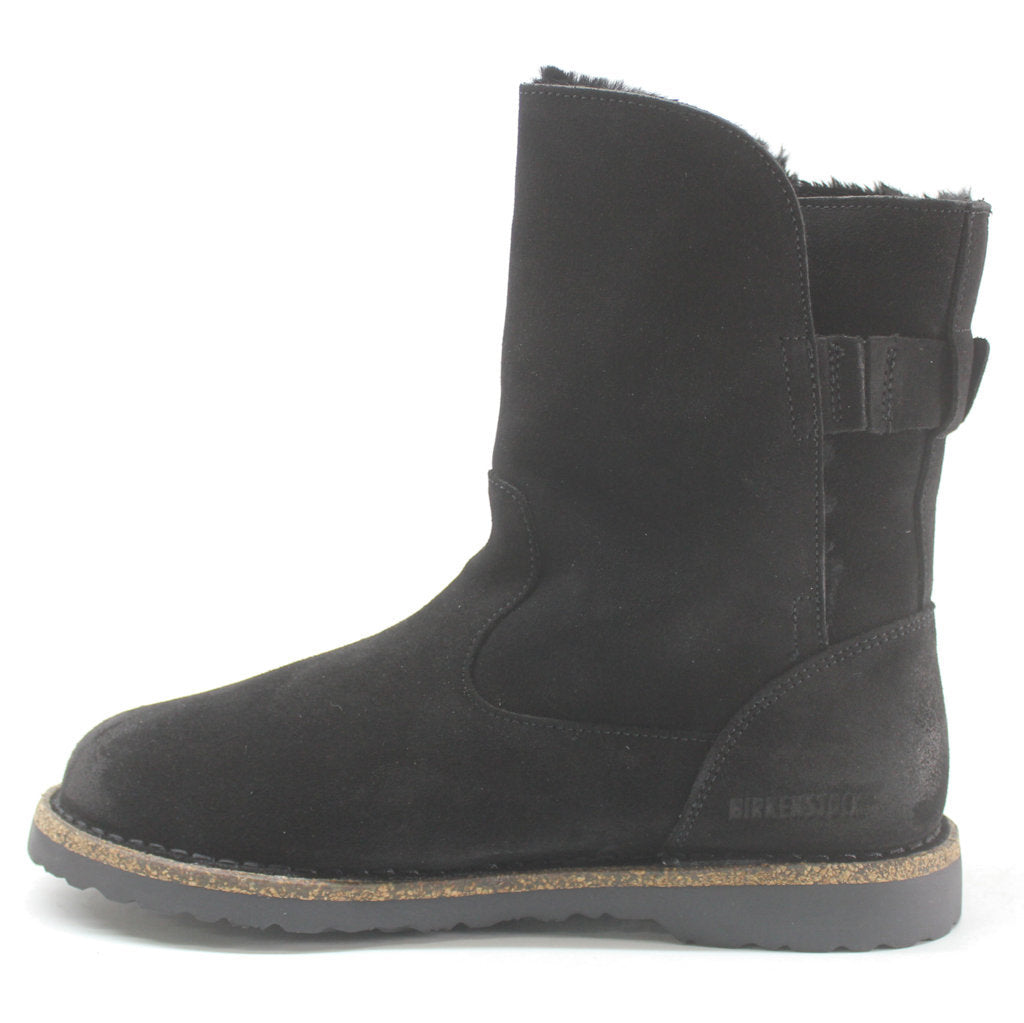 Birkenstock Uppsala Shearling Suede Leather Unisex Boots#color_black