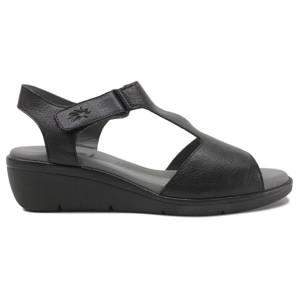 Fly London NOVA932FLY Mousse Leather Womens Sandals#color_black