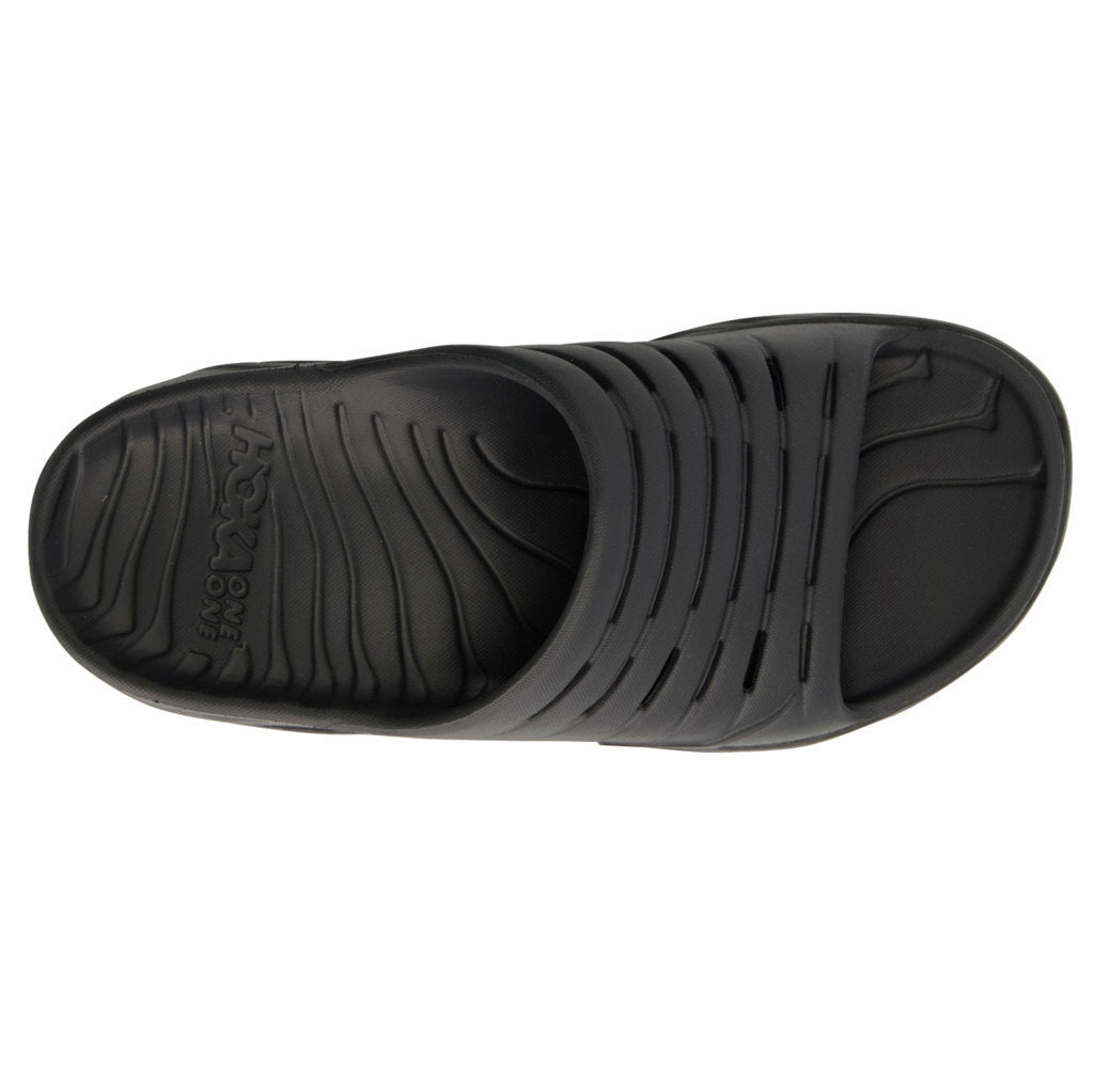 Hoka One One Ora Recovery Slide Synthetic Unisex Slippers#color_black