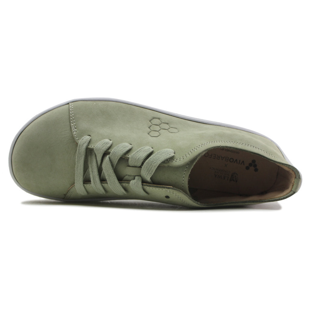 Vivobarefoot Addis Lewa Leather Womens Trainers#color_sage