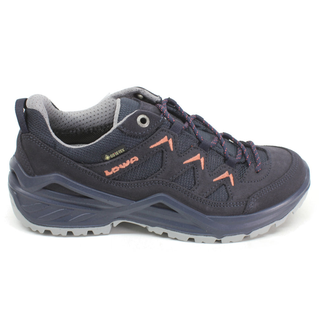 Lowa Sirkos Evo GTX Lo Suede Textile Women's Shoes#color_navy salmon